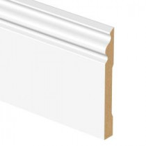 Zamma White 9/16 in. Thick x 6-1/4 in. Wide x 94 in. Length Laminate Decorative Wall Base Molding-01306954324 205380656
